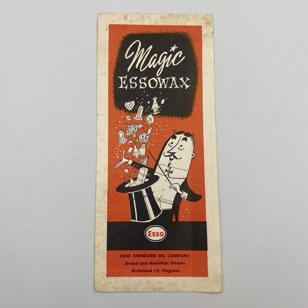 Vintage ESSO Standard Oil Company Magic Essowax Household Wax Pamphlet
